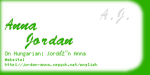 anna jordan business card